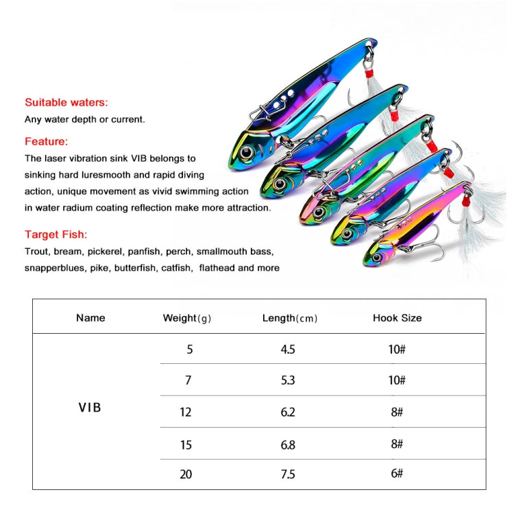 PROBEROS DW559 Colorful VIB Sequenant Far Subsidine Lure Bait, Specification: 5g by PROBEROS