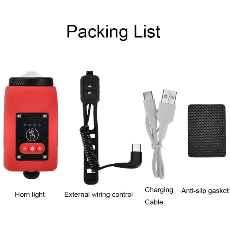 2 In 1 Bicycle Rechargeable Waterproof High Decibel Bell with Highlight Light(Blue) by bashfashion