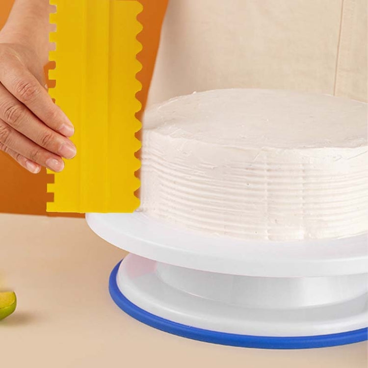 4 PCS / Set Plastic Cream Scraper PP Double Side Sawtooth Baked Cake Flattener(White) by bashfashion