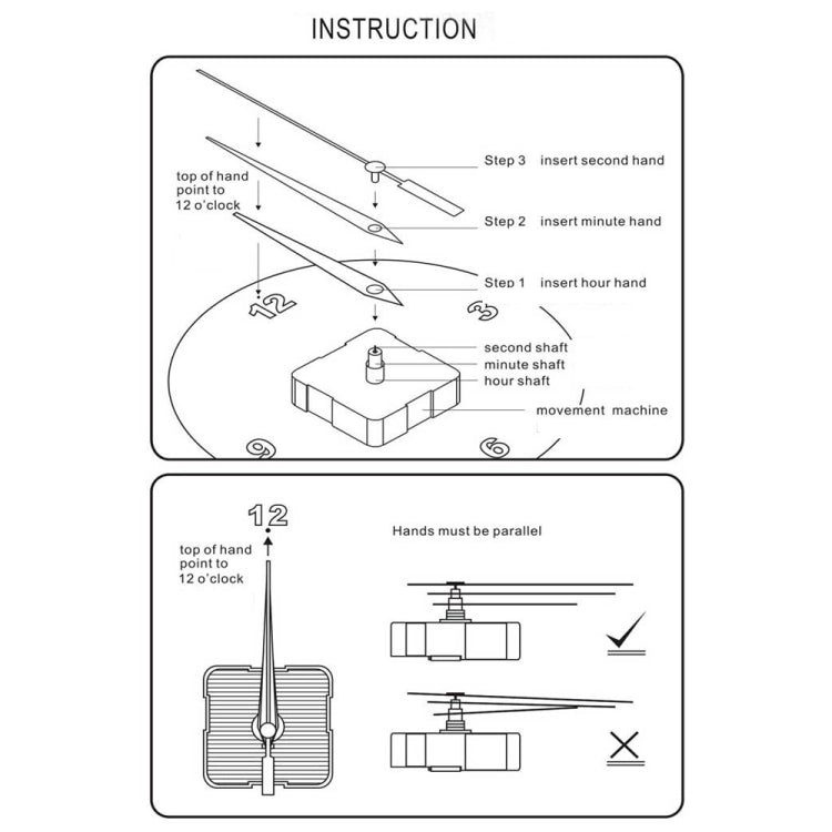 2 PCS HR1688 Quartz Clock Mechanism Movement,Spec: 32mm/ 24mm by bashfashion