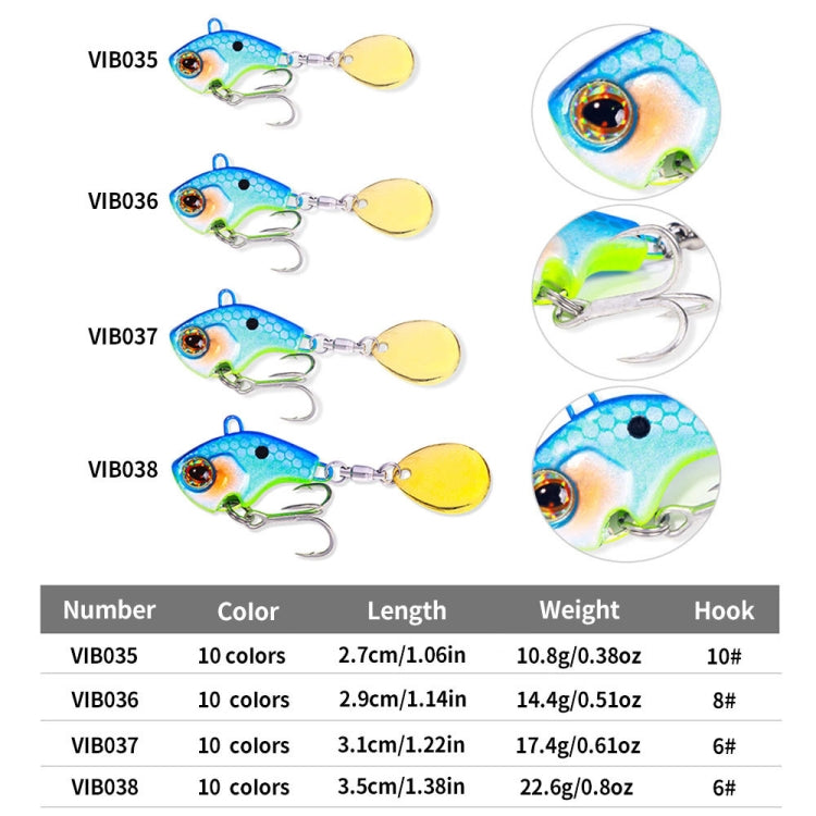HENGJIA VIB035 Small Whirlwind Sequins Fake Bait Sinking Water VIB Lure, Size: 13g(8) by HENGJIA