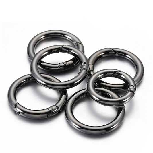 20pcs Zinc Alloy Spring Ring Metal Open Bag Webbing Keychain, Specification: 3 Point Black by bashfashion