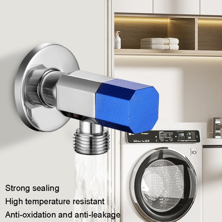 Eight Sides With Check Valve Pure Copper Angle Valve High Flow Water Inlet Valve(Blue Wheel) by bashfashion