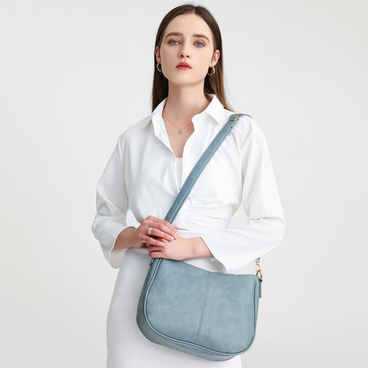 270 Large Capacity Single-shoulder Crossbody Chain Bag Leather Adjustable Underarm Bag(Blue) by bashfashion