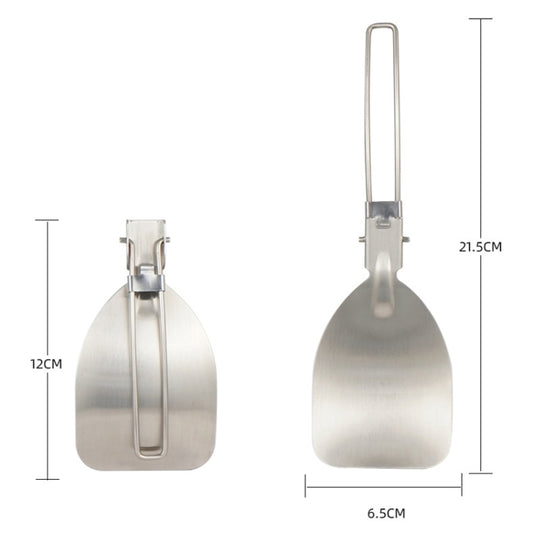 304 Stainless Steel Folding Frying Spatula Outdoor Camping Portable Tableware(Rice Shovel) by bashfashion