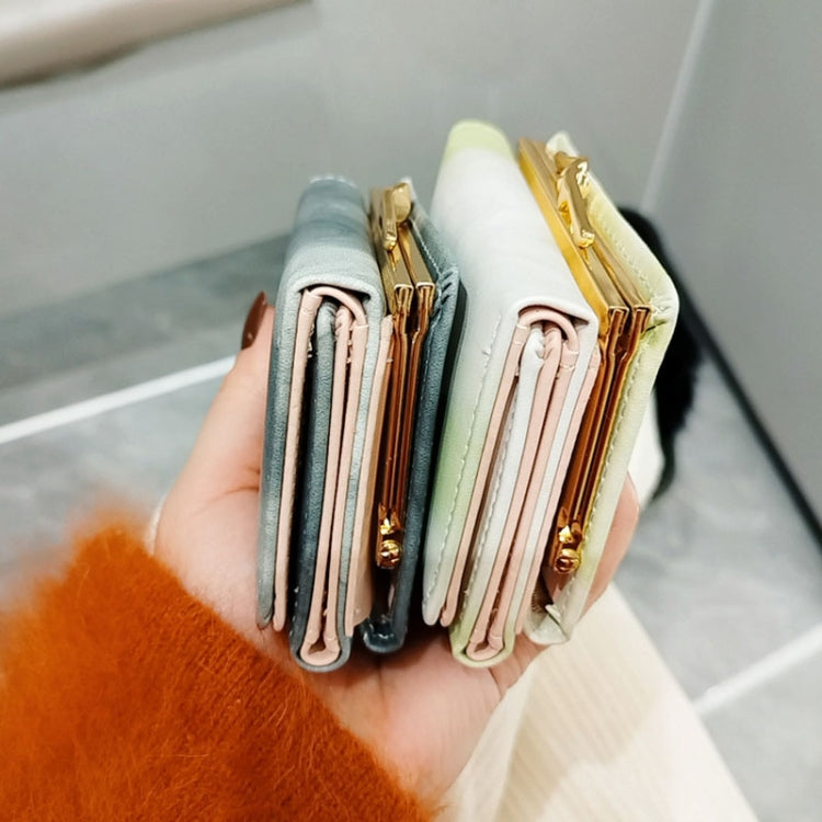 Ink Painting Elements Tri-fold Wallet Mini Portable Wallet(Yellow) by bashfashion