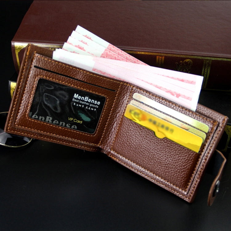MenBense Men Short Magnetic Clasp Wallet Multi-Card Coin Purse(Light Coffee) by MenBense