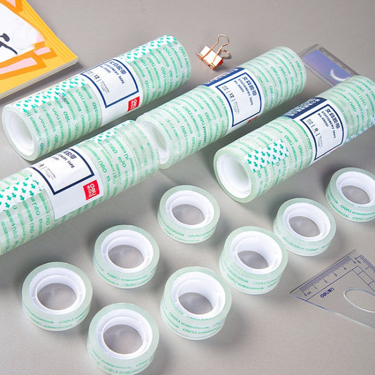 8 Rolls Wide 1.8cm x Length 27.3m Deli Small High Viscosity Office Transparent Tape Student Stationery Tape by Deli
