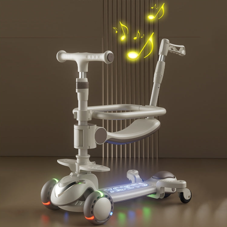XOEYU K8 Multifunctional Adjustable Folding Children Scooter with Music and Lights, Color: 6-in-1 Blue by XOEYU