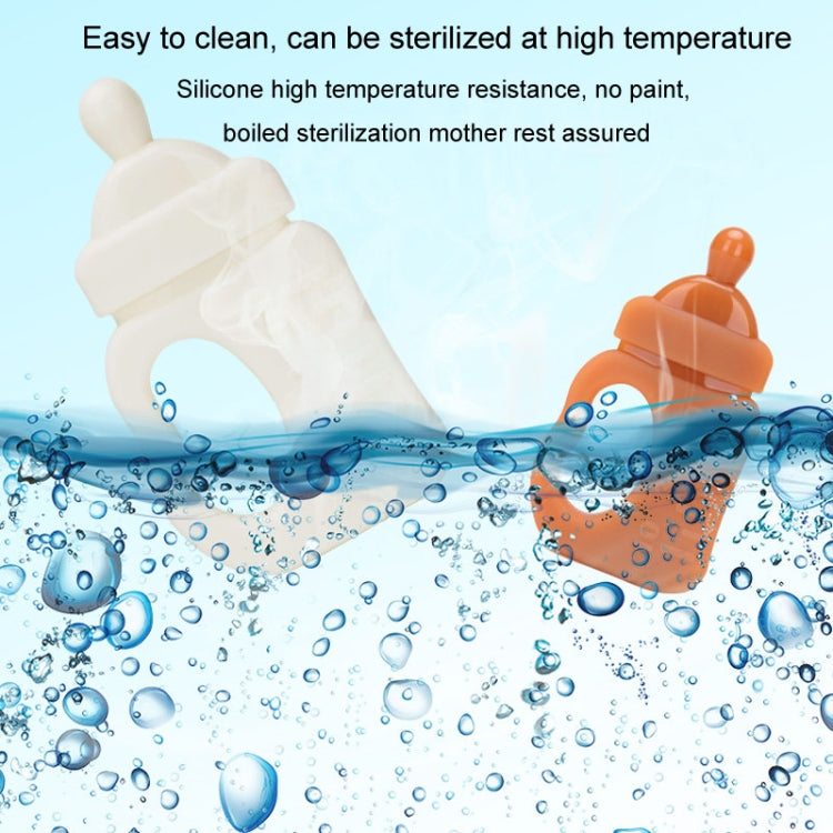 Baby Silicone Teether Bottle Bite Teether Teething Stick, Color: Without Box Milk White by bashfashion