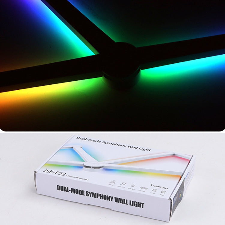 JSK-P22 5V Bluetooth RGB Stitching Light E-Sports Atmosphere Decorative Lamp, Style: 6 Sections+USB To DC Line+US Plug(White) by bashfashion