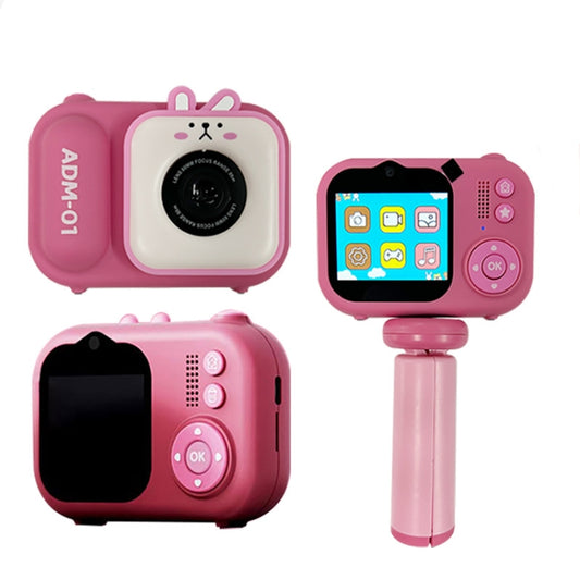 2.4 Inch IPS Screen 48MP Dual Lens Kids Digital Camera Mini Video Camera Without TF Card Pink Bunny by bashfashion