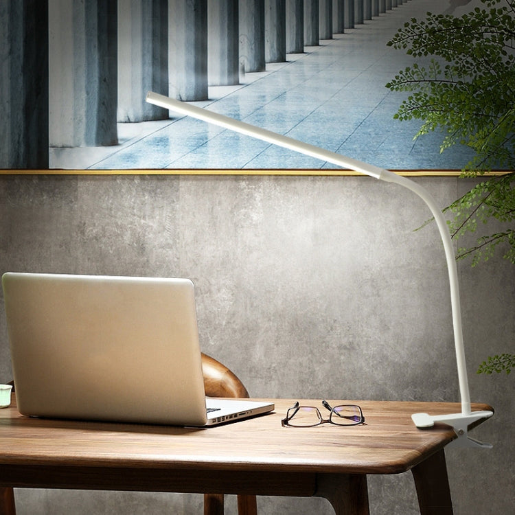 LED Table Lamp With Clamp & Flexible Gooseneck USB Reading Light Bedside Lamp, Spec: Touch Dimming White by bashfashion