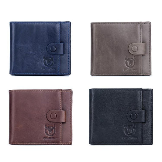 BULL CAPTAIN 038 RFID Anti-Theft Top Layer Cowhide Casual Wallet Driver ID Card Slot Wallet(Black) by BULL CAPTAIN