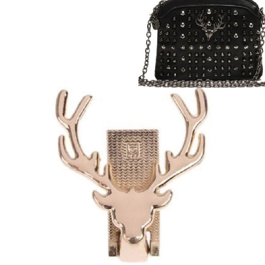 Luggage Hardware Accessories Deer Head Decoration Buckle(Light Gold) by bashfashion