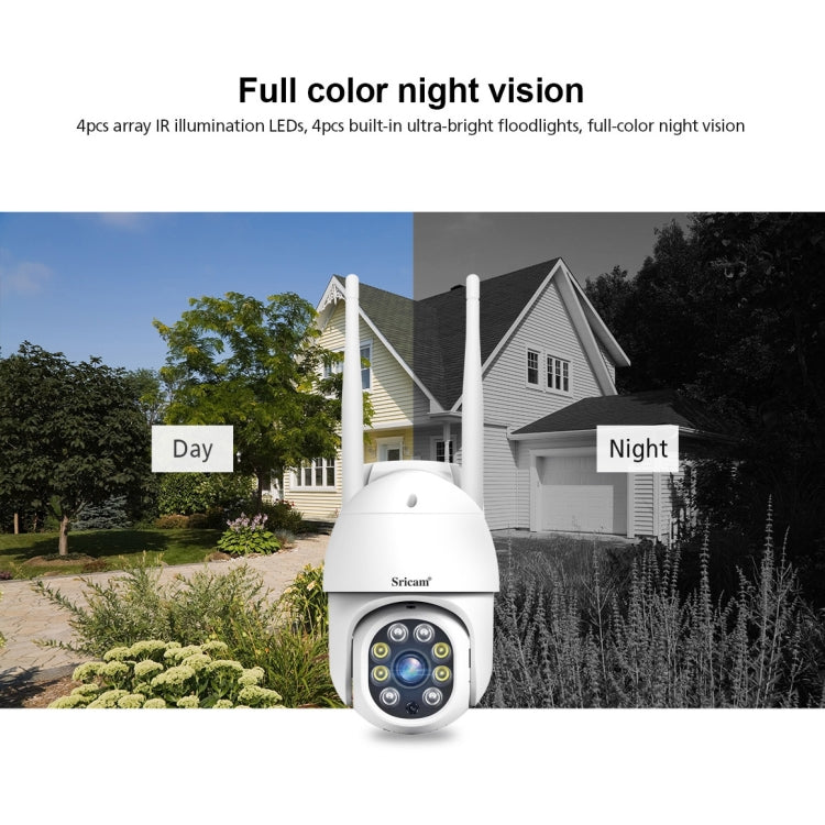 Sricam SP028 1080P HD Outdoor PTZ Camera, Support Two Way Audio / Motion Detection / Humanoid Detection / Color Night Vision / TF Card, AU Plug by Sricam
