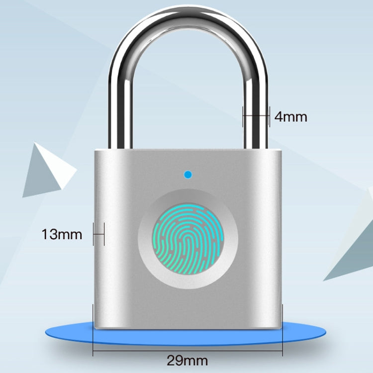 X007 Micro USB Charging Mini Metal Fingerprint Padlock Small Drawer Lock (Red) by bashfashion