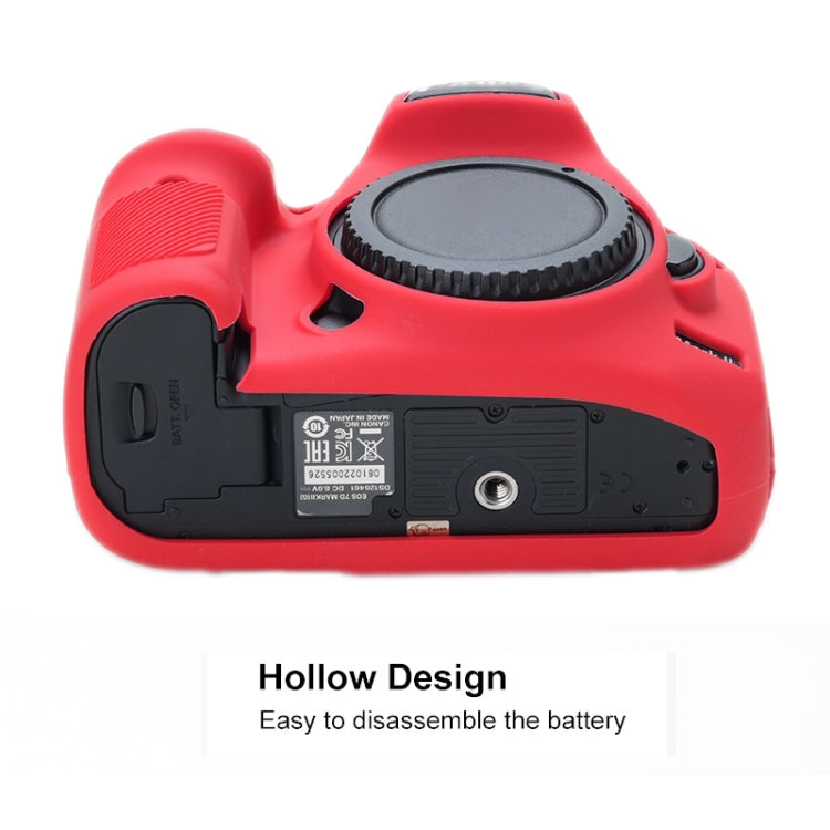 For Canon EOS 7D Mark II Soft Silicone Protective Case (Red) by bashfashion