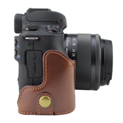 1/4 inch Thread PU Leather Camera Half Case Base for Canon EOS M50 / M50 Mark II (Brown) by bashfashion