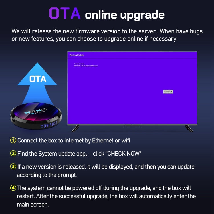 H96 Max 8K Ultra HD Smart TV Box Android 13.0 Media Player with Remote Control, RK3528 Quad-Core, 4GB+32GB(UK Plug) by bashfashion