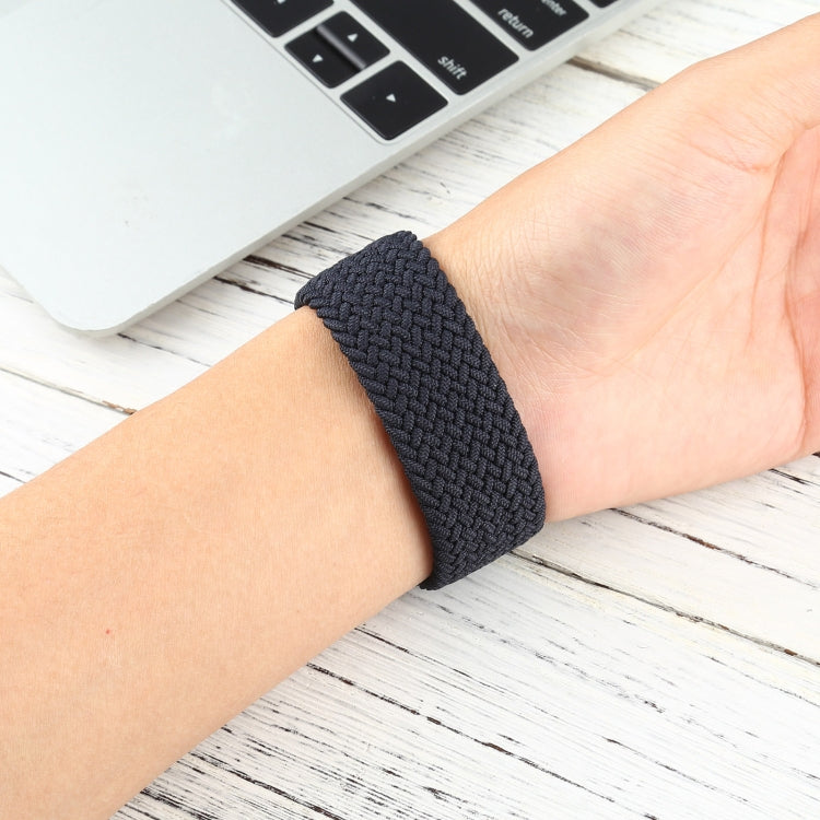 Mixed Color Nylon Braided Single Loop Watch Band For Apple Watch Series 7 45mm / 6 & SE & 5 & 4 44mm / 3 & 2 & 1 42mm, Size:M(Charcoal) by bashfashion