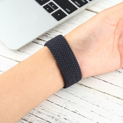 Mixed Color Nylon Braided Single Loop Watch Band For Apple Watch Series 7 45mm / 6 & SE & 5 & 4 44mm / 3 & 2 & 1 42mm, Size:M(Charcoal) by bashfashion