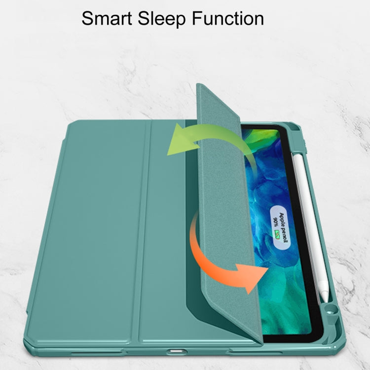 For iPad Pro 12.9 2022 / 2021 / 2020 Mutural Pinyue Series PC + TPU Horizontal Flip Leather Tablet Case with Holder & Pen Slot & Sleep / Wake-up Function(Mint Green) by Mutural