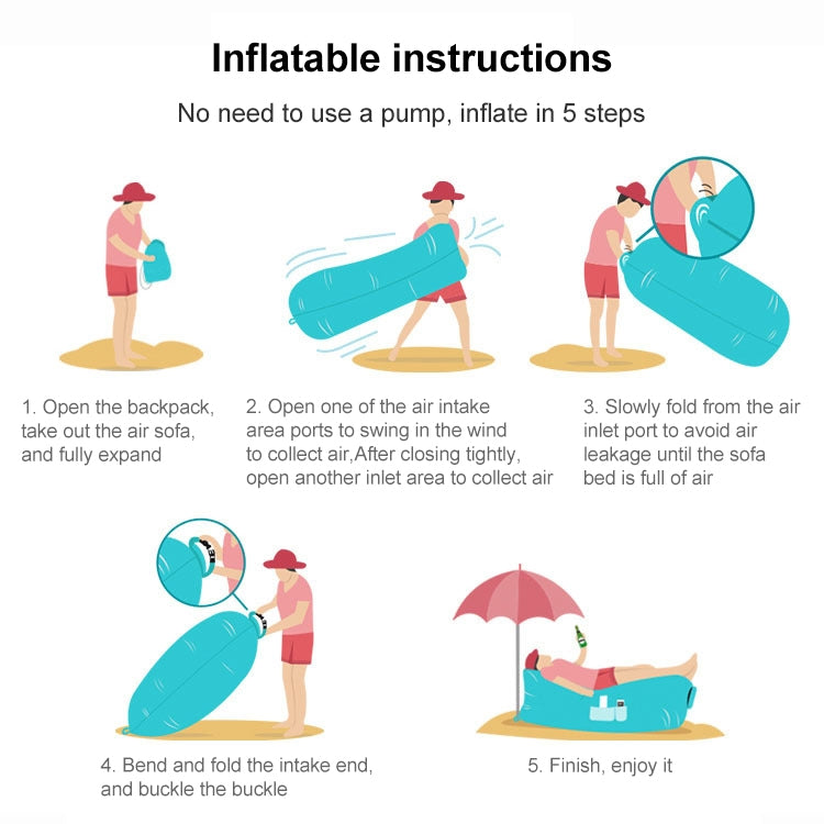 Outdoor Portable Lazy Water Inflatable Sofa Beach Grass Air Bed, Size: 200 x 70cm(Pink) by bashfashion