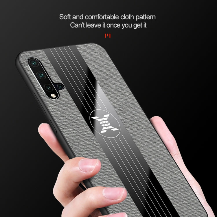 For Huawei nova 5 XINLI Stitching Cloth Textue Shockproof TPU Protective Case(Grey) by XINLI