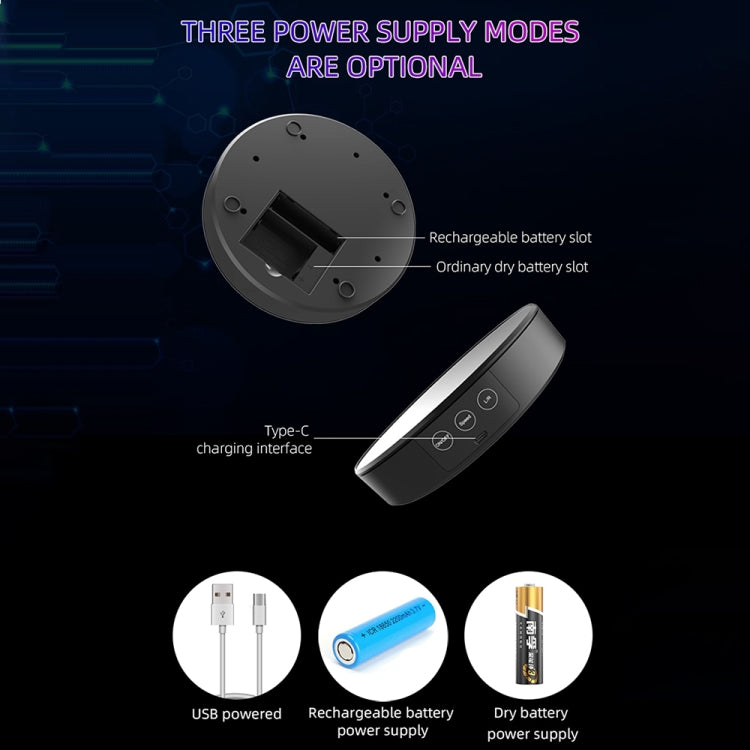 Intelligent APP Screen Display Electric Rotating Turntable Mirror Display Stand Live Broadcast Video Shooting Props Turntable(Blue Light) by bashfashion