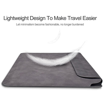 PU03 Lightweight Sheepskin Notebook Liner Bag, Size:14.1-15.4 inch(Deep Space Gray) by bashfashion