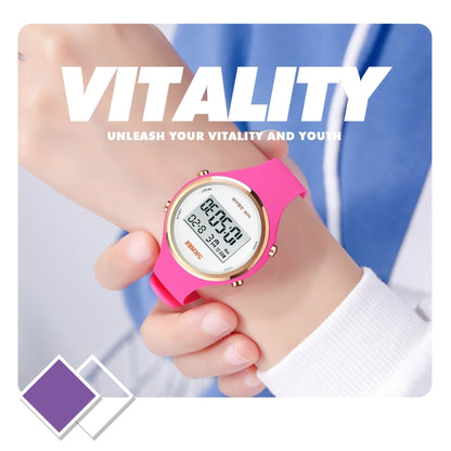 SKMEI 1720 Round Dial LED Digital Display Luminous Silicone Strap Electronic Watch(White) by SKMEI