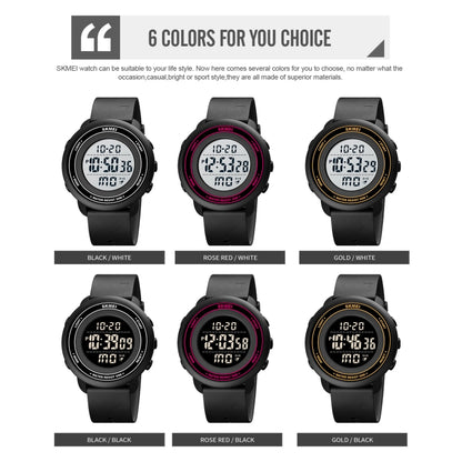 SKMEI 1736 Triplicate Round Dial Timing LED Digital Display Luminous Electronic Watch(Gold and Black) by SKMEI