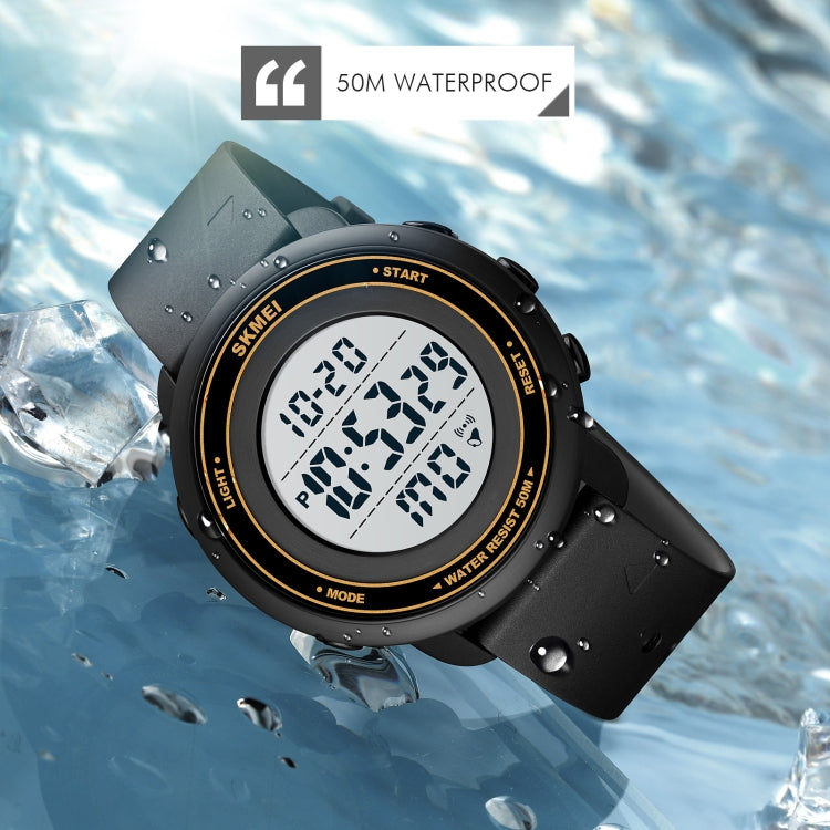 SKMEI 1736 Triplicate Round Dial Timing LED Digital Display Luminous Electronic Watch(Black) by SKMEI