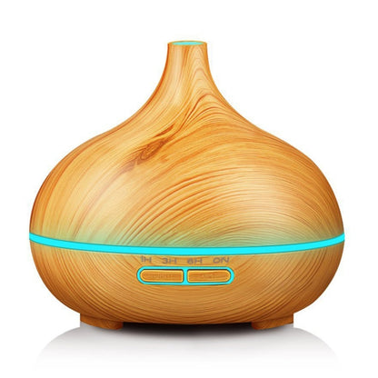 USB 400ml Wood Texture Fragrance Machine Pointed Mouth Humidifier Automatic Alcohol Sprayer with Colorful LED Light & Remote Control(Khaki) by bashfashion