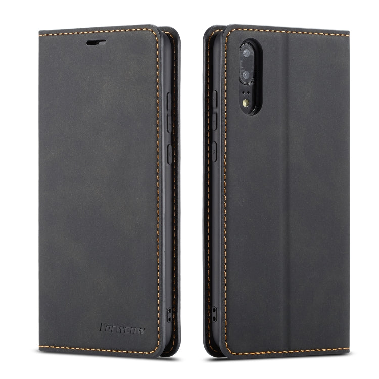 For Huawei P20 Pro Forwenw Dream Series Oil Edge Strong Magnetism Horizontal Flip Leather Case with Holder & Card Slots & Wallet & Photo Frame(Black) by Forwenw