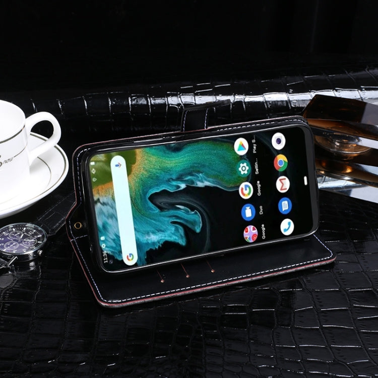 For Cubot Max 3 idewei Crocodile Texture Leather Phone Case(Dark Blue) by idewei