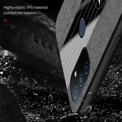 For OnePlus Nord N100 XINLI Stitching Cloth Texture TPU Phone Case with Ring Holder(Grey) by XINLI