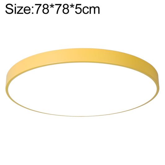 Macaron LED Round Ceiling Lamp, White Light, Size:78cm(Yellow) by bashfashion