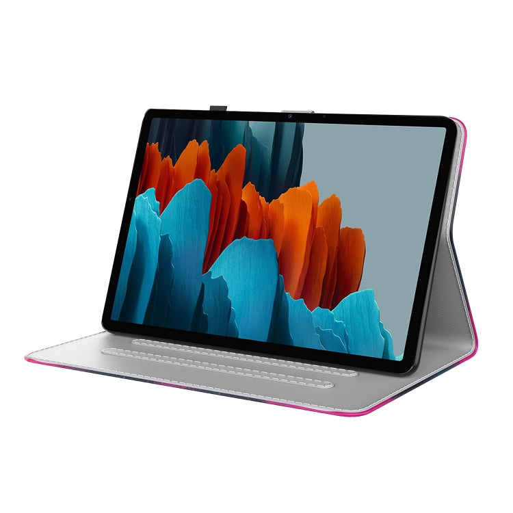 For Samsung Galaxy Tab S9+ Watercolor Pattern Flip Leather Tablet Case(Berry Color) by bashfashion