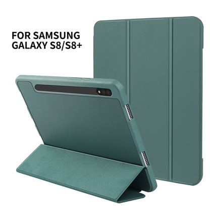 For Samsung Galaxy Tab S8+ / X800 3-folding Honeycomb TPU Smart Leather Tablet Case(Dark Blue) by bashfashion