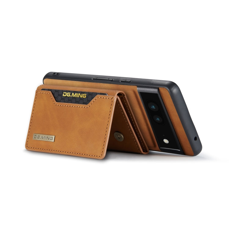 For Google Pixel 6A DG.MING M2 Series 3-Fold Multi Card Bag Phone Case(Brown) by DG.MING