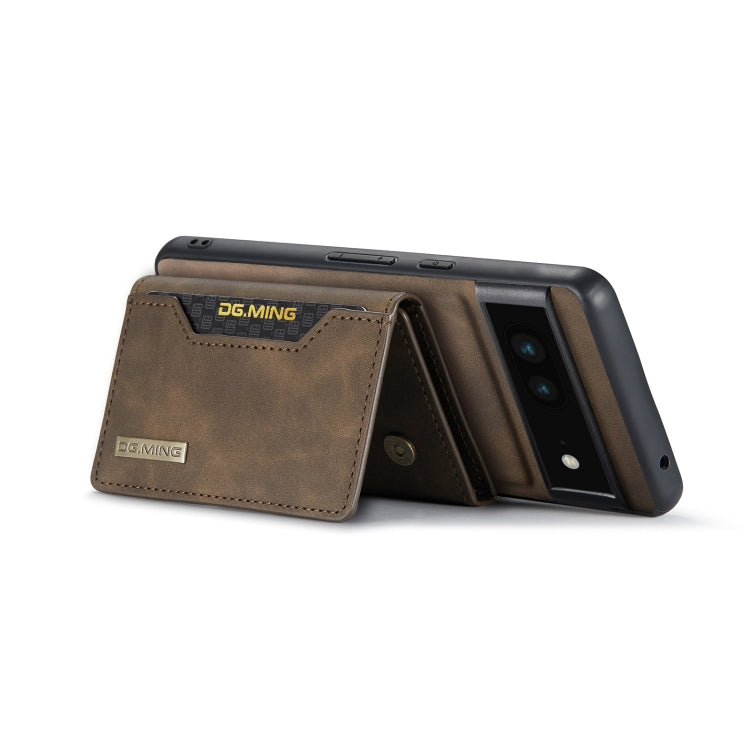 For Google Pixel 6A DG.MING M2 Series 3-Fold Multi Card Bag Phone Case(Coffee) by DG.MING