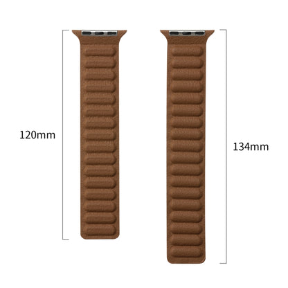 Magnetic Two-color Loop Slim Leather Watch Band For Apple Watch Series 9&8&7 41mm / SE 3&SE 2&6&SE&5&4 40mm / 3&2&1 38mm(Malachite Green) by bashfashion