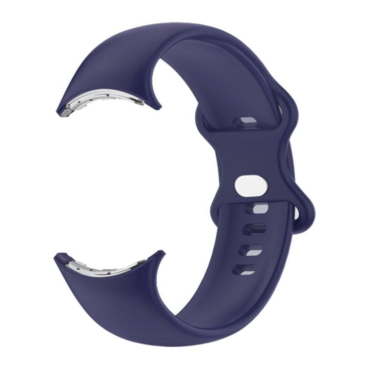 For Google Pixel Watch Single Color Silicone Watch Band Man(Blue) by bashfashion