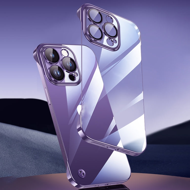 For iPhone 14 Pro Max Electroplating Frameless Clear PC Phone Case(Gold) by bashfashion