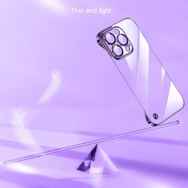 For iPhone 14 Pro Max Electroplating Frameless Clear PC Phone Case(Gold) by bashfashion