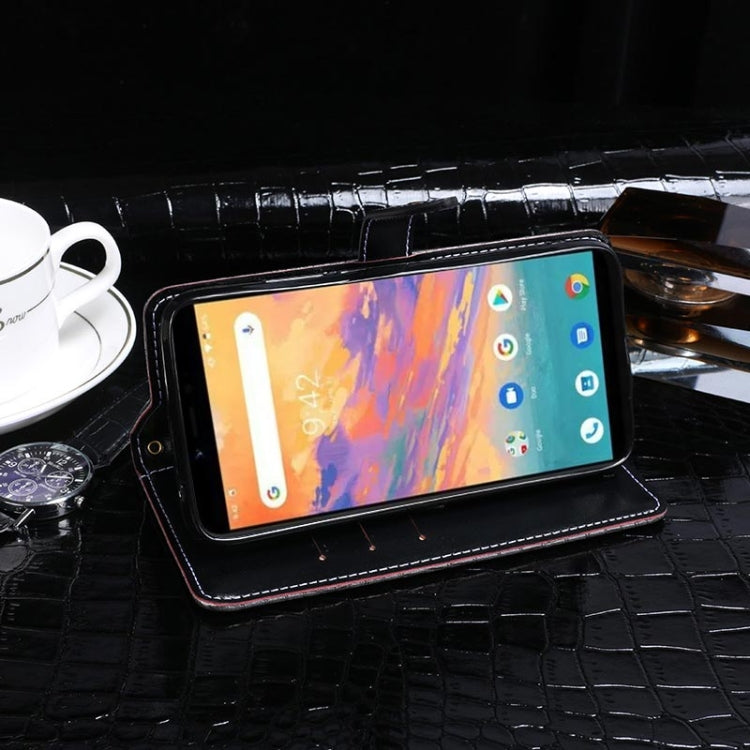 For UMIDIGI A3S(With Fingerprint Hole) idewei Crocodile Texture Horizontal Flip Leather Case with Holder & Card Slots & Wallet(Dark Blue) by idewei