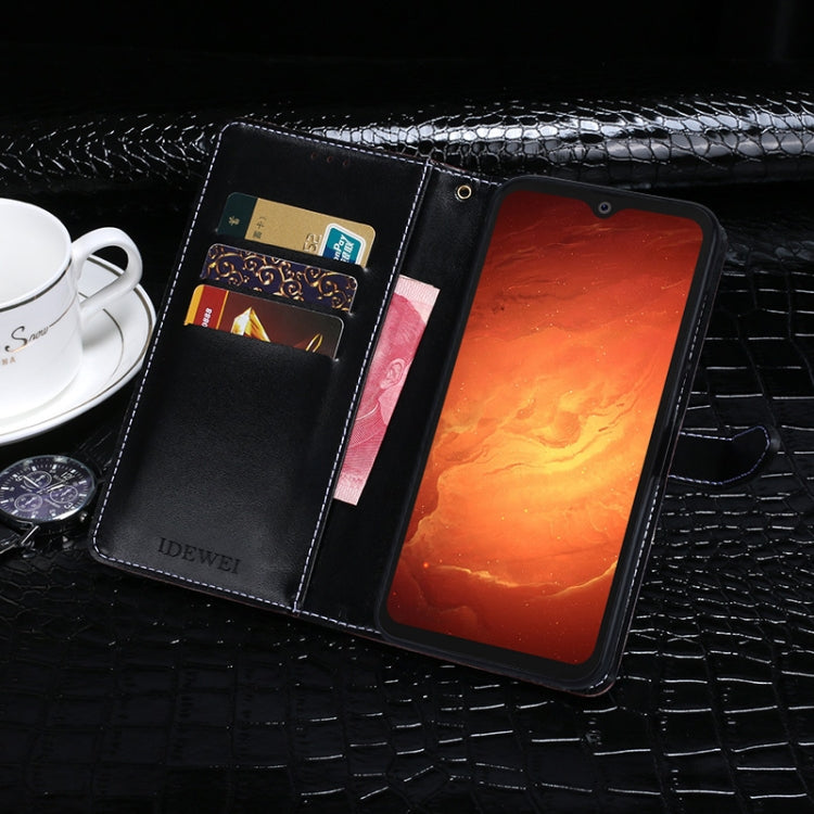 For Blackview BV9800 Pro idewei Crocodile Texture Horizontal Flip Leather Case with Holder & Card Slots & Wallet(Dark Blue) by idewei