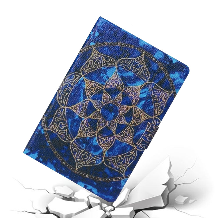 For 7 inch Tablet PC Universal Coloured Drawing Pattern Horizontal Flip Leather Case with Holder & Card Slot(Blue Mandala) by bashfashion